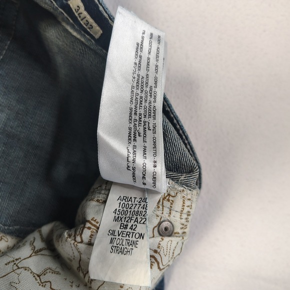 Ariat M7 Rocker Jeans Mens 34x32 Stretch Slim Fit Straight Coltrane Medium Wash - Picture 8 of 14